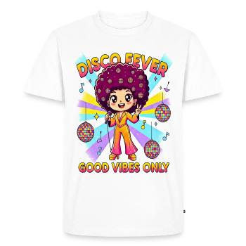 DISCO FEVER Comique mignonne années 70 - T-shirt Premium bio Homme - blanc - Devant - Nico (187cm)