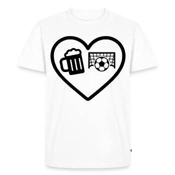 Bière au cœur calcium - T-shirt Premium bio Homme - blanc - Devant - Nico (187cm)