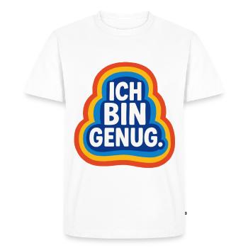Je suis assez amour de soi Design rétro - T-shirt Premium bio Homme - blanc - Devant - Nico (187cm)
