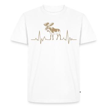 Mosses Heartbeat Silhouette - Men's Premium Organic T-Shirt - white - Front - Nico (187cm)