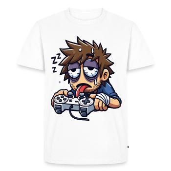 Gamer's Night Dreamer - Men's Premium Organic T-Shirt - white - Front - Nico (187cm)