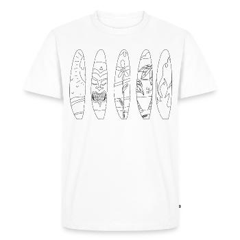 Aloha Retro Tiki Surfboards Collection - Men's Premium Organic T-Shirt - white - Front - Nico (187cm)