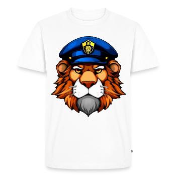 Police Löwe - T-shirt Premium bio Homme - blanc - Devant - Nico (187cm)
