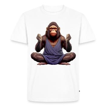 Singes de Yoga - T-shirt Premium bio Homme - blanc - Devant - Nico (187cm)