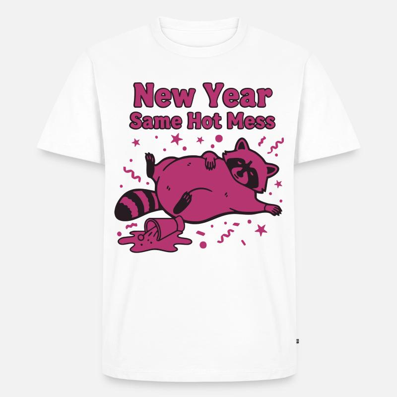 Neujahr Same Hot Mess Celebration 2025 - Männer Premium Bio T-Shirt - Weiß