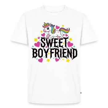 Couple de Valentines licorne - T-shirt Premium bio Homme - blanc - Devant - Nico (187cm)