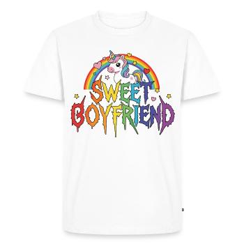 Couple de Valentines licorne - T-shirt Premium bio Homme - blanc - Devant - Nico (187cm)