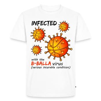 Virus du basket-ball de B-Balla - T-shirt Premium bio Homme - blanc - Devant - Nico (187cm)