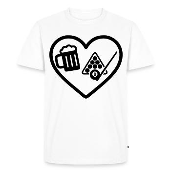 Bière de billard Heart - T-shirt Premium bio Homme - blanc - Devant - Nico (187cm)