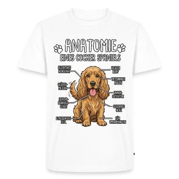 Cocker Spaniel: The Real Anatomy - Men's Premium Organic T-Shirt - white - Front - Nico (187cm)
