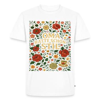 Grandma style saying, grandma already had style - Men's Premium Organic T-Shirt - white - Front - Nico (187cm)