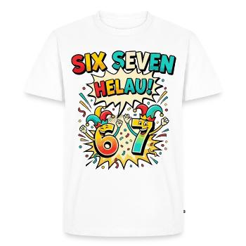 67 Six Seven Meme Costume Carnaval Drôle - T-shirt Premium bio Homme - blanc - Devant - Nico (187cm)