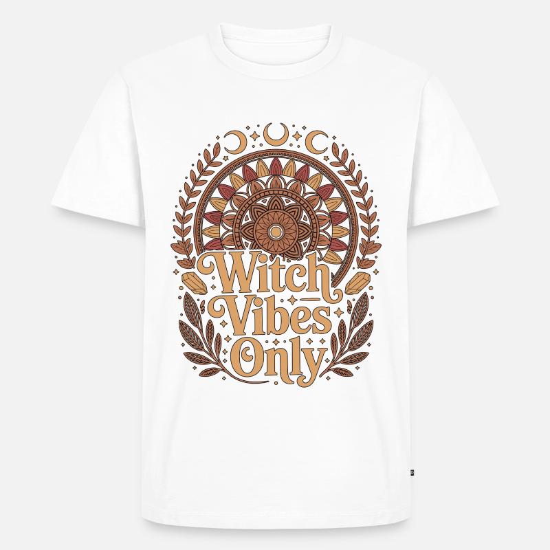 Witchcraft Witch Vibes Only Wicca Spellcaster - Männer Premium Bio T-Shirt - Weiß