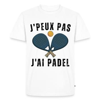 Je peux pas j ai padel - T-shirt Premium bio Homme - blanc - Devant - Nico (187cm)