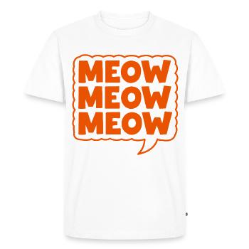 Miaou Miaou Miaou Bulle de dialogue Chat - T-shirt Premium bio Homme - blanc - Devant - Nico (187cm)
