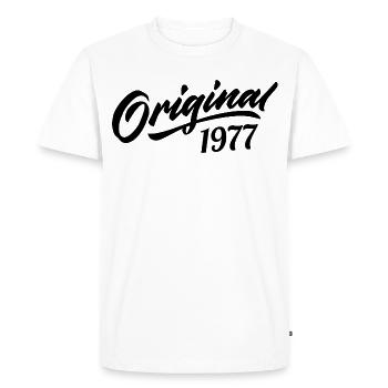 Vintage 1977 Anniversary 1977 Original 1977 - Men's Premium Organic T-Shirt - white - Front - Nico (187cm)