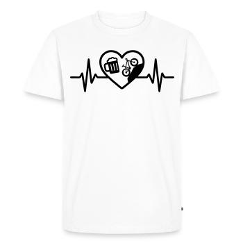 Humour de VTT Heart Beer - T-shirt Premium bio Homme - blanc - Devant - Nico (187cm)