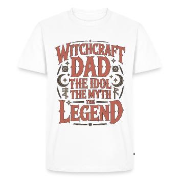 Witchcraft Dad The Idol The Myth The Spellcaster - Men's Premium Organic T-Shirt - white - Front - Nico (187cm)