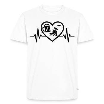Heart, Beer, Holiday, Sun, Humor - Men's Premium Organic T-Shirt - white - Front - Nico (187cm)