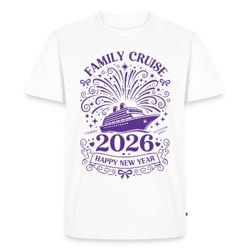 Croisière en famille 2026 Bonne année Salut - T-shirt Premium bio Homme - blanc - Devant - Nico (187cm)