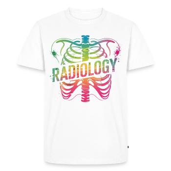 Côtes de radiologie arc-en-ciel - T-shirt Premium bio Homme - blanc - Devant - Nico (187cm)