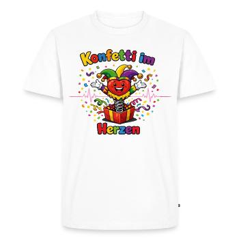 Confettis de Carnaval dans le cœur Tenue de fête Carnival - T-shirt Premium bio Homme - blanc - Devant - Nico (187cm)