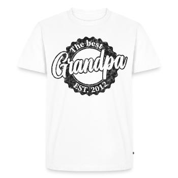 Le meilleur grand-père depuis 2012 - T-shirt Premium bio Homme - blanc - Devant - Nico (187cm)