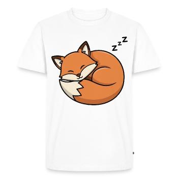 Dessin animé du Renard Endormi - T-shirt Premium bio Homme - blanc - Devant - Nico (187cm)