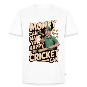 Drôle de cricket : Jeu de cricket vintage - T-shirt Premium bio Homme - blanc - Devant - Nico (187cm)