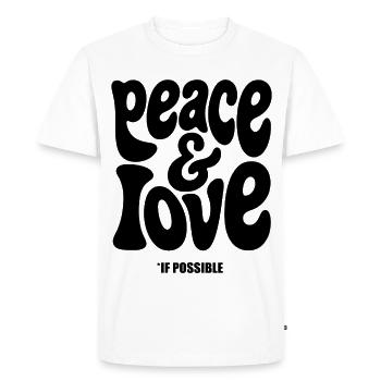 PEACE LOVE #1 - let's talk - Men's Premium Organic T-Shirt - white - Front - Nico (187cm)