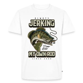 Toujours à branler ma canne Pêche amusante Né en 2000 - T-shirt Premium bio Homme - blanc - Devant - Nico (187cm)