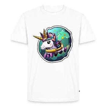 Space Unicorn Star Armor - Men's Premium Organic T-Shirt - white - Front - Nico (187cm)