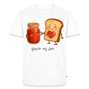You are my Jam funny Love Toast with Jam - Men's Premium Organic T-Shirt - white - Front - Nico (187cm)