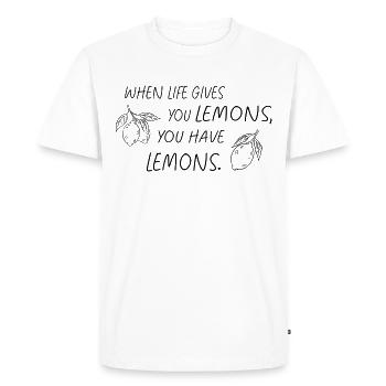 Quand la vie vous donne des citrons Statement - T-shirt Premium bio Homme - blanc - Devant - Nico (187cm)