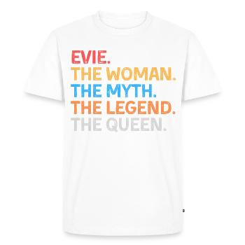 Evie La Femme Le Mythe La Légende La Reine - T-shirt Premium bio Homme - blanc - Devant - Nico (187cm)