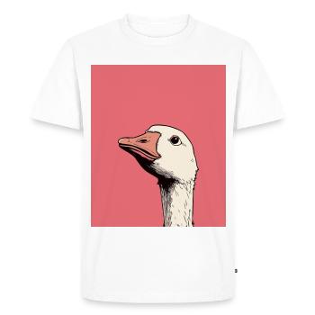 Judgmental Goose Illustration – Funny Animal Art D - Men's Premium Organic T-Shirt - white - Front - Nico (187cm)
