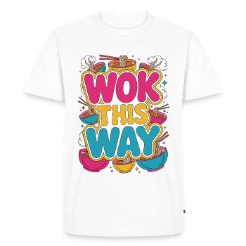 Un wok de ramen : comme ça, le bol de nouilles adore la cuisine japonaise - T-shirt Premium bio Homme - blanc - Devant - Nico (187cm)
