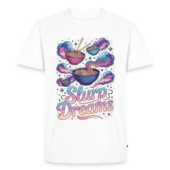Slurp de ramen Dreams adore le bol de nouilles, ramen chef - T-shirt Premium bio Homme - blanc - Devant - Nico (187cm)