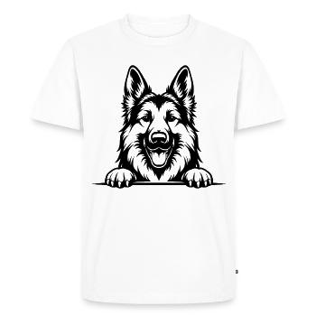 German Shepherd Portrait with Paws - Men's Premium Organic T-Shirt - white - Front - Nico (187cm)