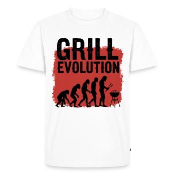 Grill Evolution Funny Grill Master Saying - Men's Premium Organic T-Shirt - white - Front - Nico (187cm)