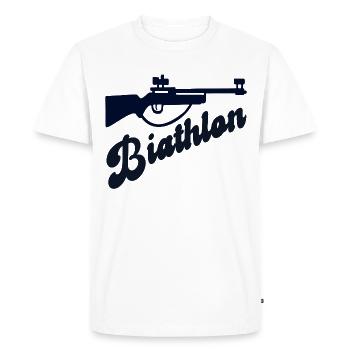 Biathlon des sports d’hiver - T-shirt Premium bio Homme - blanc - Devant - Nico (187cm)