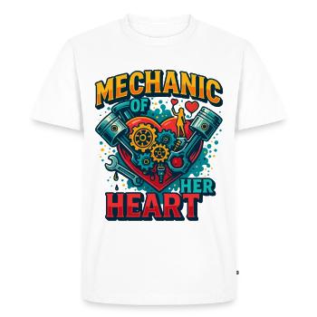 Valentine's Day mechanic heart, screwdriver of love - Men's Premium Organic T-Shirt - white - Front - Nico (187cm)