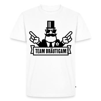 Signaux de main pour l’équipe de marié (enterrement de vie de garçon Enterrement de vie de garçon / 1C) - T-shirt Premium bio Homme - blanc - Devant - Nico (187cm)