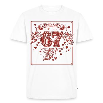 Cupidon Days 67 Love Six Seven Cadeau Drôle - T-shirt Premium bio Homme - blanc - Devant - Nico (187cm)