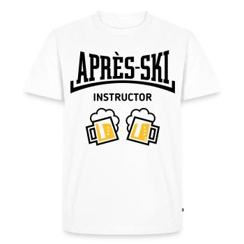 Moniteur Après-Ski (Bière, Après-Ski Concave, POS3C) - T-shirt Premium bio Homme - blanc - Devant - Nico (187cm)