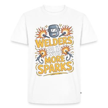 Les soudeurs le font avec plus d’étincelles, soudage mécanique - T-shirt Premium bio Homme - blanc - Devant - Nico (187cm)