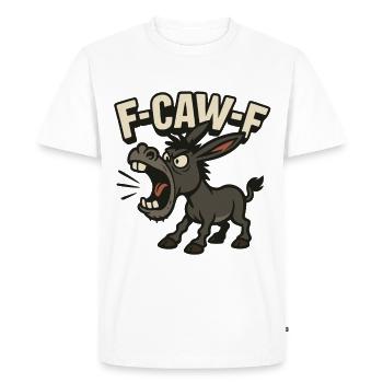 F caw f humour d’âne, chemise de comique bruyante - T-shirt Premium bio Homme - blanc - Devant - Nico (187cm)