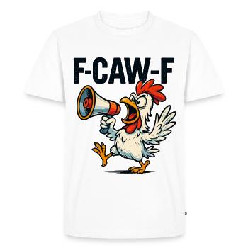 F caw f alerte poulet, chemise comique drôle - T-shirt Premium bio Homme - blanc - Devant - Nico (187cm)