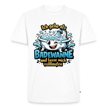 Ich gehe als Badewanne Karneval Spruch - Männer Premium Bio T-Shirt - Weiß - Vorne - Nico (187cm)