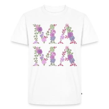 Police florale de maman Meilleure fête des mères - T-shirt Premium bio Homme - blanc - Devant - Nico (187cm)
